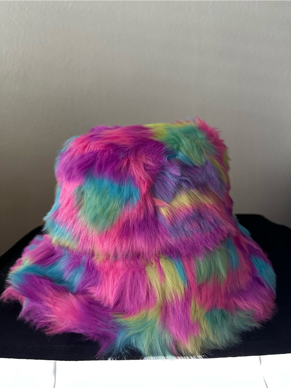 Multi Color Fuzzy Bucket Hat OSFM Summer Festival Casual